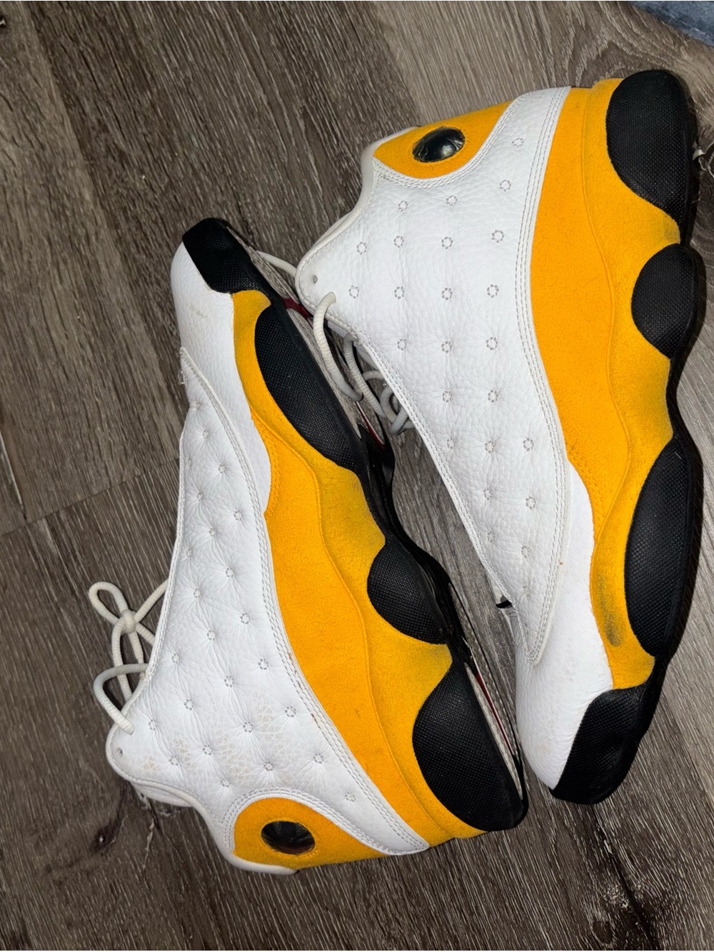 Jordan White Sneakers with Yellow and Red Accents - Picture 3 of 5
